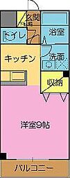 カーサ・ピッコラ伊勢崎 1Kの間取図画像