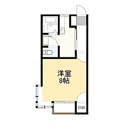 サンハイム 1Kの間取図画像