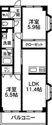 K&Aパレス 2LDKの間取図画像