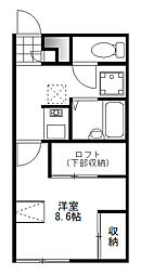 レオパレス樟の木 1Kの間取図画像
