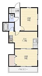 ベルメゾン 2DKの間取図画像