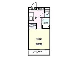 グリーングラス伊勢崎 1Kの間取図画像