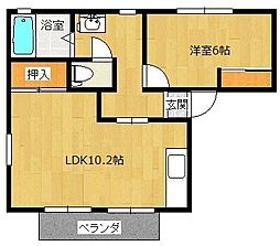 ドルフノムラB 1LDKの間取図画像