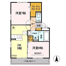 FairyTail 2DKの間取図画像