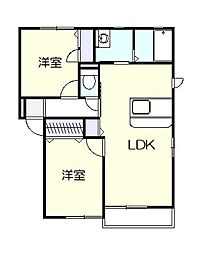 パストラルB 2LDKの間取図画像