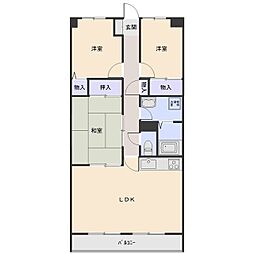 フォレストマンション 3LDKの間取図画像