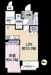 ダイナシティ三宿 1LDKの間取図画像