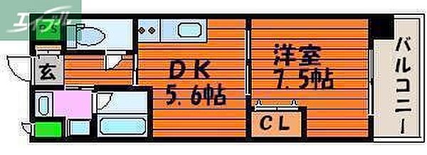 岡山県岡山市北区野田1丁目(賃貸マンション1DK・4階・29.70㎡)の写真 その2