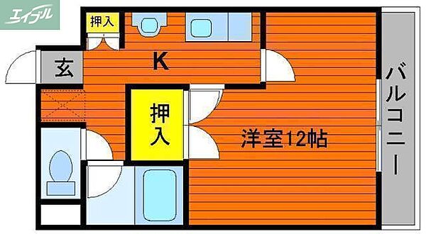 岡山県岡山市北区今4丁目(賃貸マンション1K・5階・34.02㎡)の写真 その2