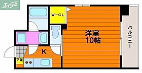 岡山県岡山市北区奥田西町（賃貸マンション1K・8階・29.32㎡） その2