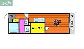 岡山県岡山市北区青江4丁目（賃貸アパート1K・2階・27.53㎡） その2