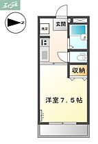 岡山県岡山市北区東古松南町（賃貸アパート1K・1階・22.75㎡） その2