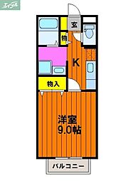岡山電気軌道清輝橋線 清輝橋駅 徒歩11分の賃貸アパート 2階1Kの間取り