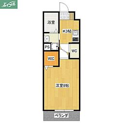 岡山電気軌道清輝橋線 清輝橋駅 徒歩17分の賃貸アパート 1階1Kの間取り