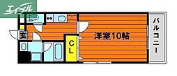 URBANPALACE医大南 1Kの間取図画像