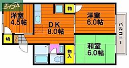プラジール芳泉 3DKの間取図画像