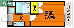 ルイシャトレ厚生町 1Kの間取図画像