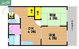 グランヴィア芳泉A 2DKの間取図画像