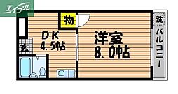 第3鶴身ビル 1DKの間取図画像