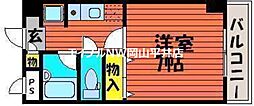 マローン新福 1Kの間取図画像