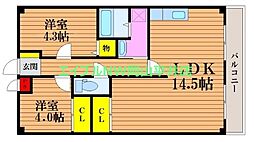 グランメゾン福成 2LDKの間取図画像