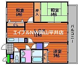 グランパス福富 3LDKの間取図画像