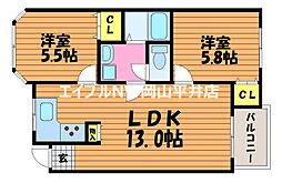 メープルテラス弐番館 2LDKの間取図画像