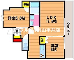 maisonohana 2LDKの間取図画像