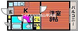 ロイヤルパレス 1Kの間取図画像
