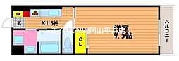 福富グラードマンション 1Kの間取図画像