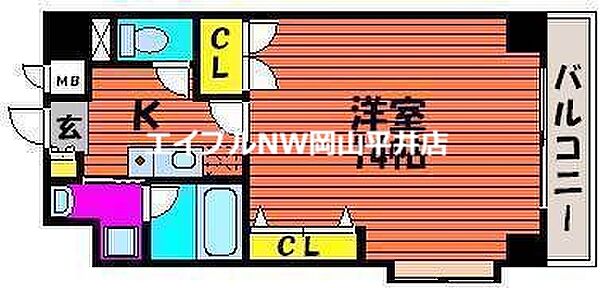 岡山県岡山市南区福成3丁目(賃貸マンション1K・5階・35.28㎡)の写真 その2