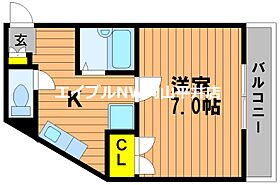 岡山県岡山市中区国富4丁目（賃貸マンション1K・4階・21.47㎡） その2