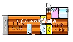 岡山県岡山市中区高屋（賃貸アパート1LDK・1階・40.16㎡） その2