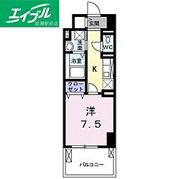 ケイマイティ2 1Kの間取図画像