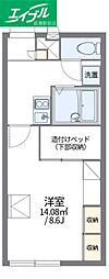 レオパレスルリーム3 1Kの間取図画像