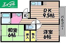 カトルセゾンA 2DKの間取図画像