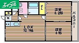 Whitestone白石 2LDKの間取図画像