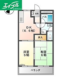 エスポワール小野 2DKの間取図画像