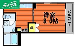 ビュー倉敷 1Kの間取図画像