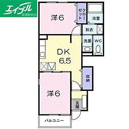 アルカンシエル 2DKの間取図画像