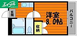 レオパレスグランドール早島 1Kの間取図画像