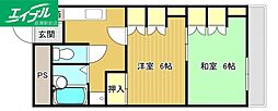 サンクレスト老松 2Kの間取図画像