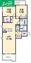 ソナーレ 2LDKの間取図画像