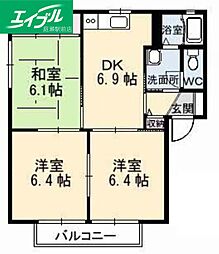 フローラリア酒津 3DKの間取図画像
