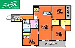 ファーストクラス 3LDKの間取図画像