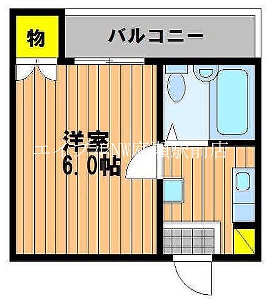 サンコートIMA ｜岡山県岡山市北区今2丁目(賃貸マンション1K・3階・20.00㎡)の写真 その2