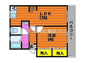 中祥ハイツ  ｜ 岡山県倉敷市二子（賃貸マンション1LDK・4階・43.06㎡） その2