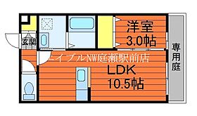 カンパーニャ・エフ　A  ｜ 岡山県倉敷市宮前（賃貸アパート1LDK・1階・33.12㎡） その2