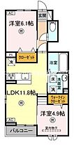 ソレイユ　Ａ棟  ｜ 岡山県岡山市北区白石西新町（賃貸アパート2LDK・1階・53.20㎡） その2