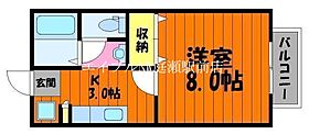 えとあタウン　A棟  ｜ 岡山県倉敷市西中新田（賃貸アパート1K・2階・27.08㎡） その2